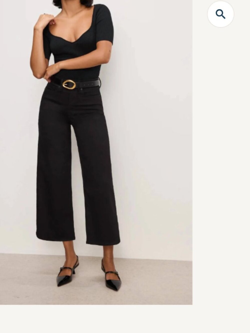 NWT Good American Black Women's Palazzo Crop Jeans Size 4